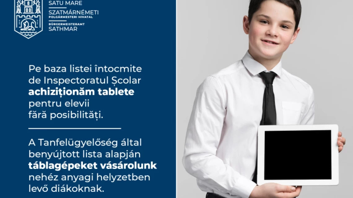 FONDURI DESTINATE ELEVILOR CARE NU AU LA DISPOZIȚIE TABLETE SAU CALCULATOARE, PENTRU A URMA CURSURILE ONLINE