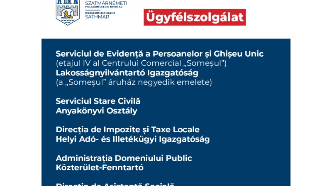 ANUNȚ DE INTERES PUBLIC PRIVIND MODIFICAREA PROGRAMULUI CU PUBLICUL LA SERVICIILE ȘI DIRECȚIILE SUBORDONATE